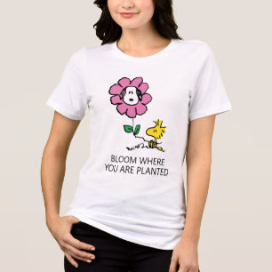 Peanuts   Snoopy & Woodstock Flower Tri-Blend Shirt