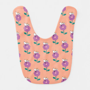 Peanuts Snoopy & Woodstock Flower Whistle Baby Bib