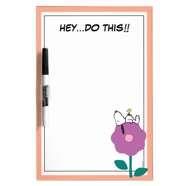 Peanuts | Snoopy & Woodstock Flower Whistle Dry Erase Board (Front)