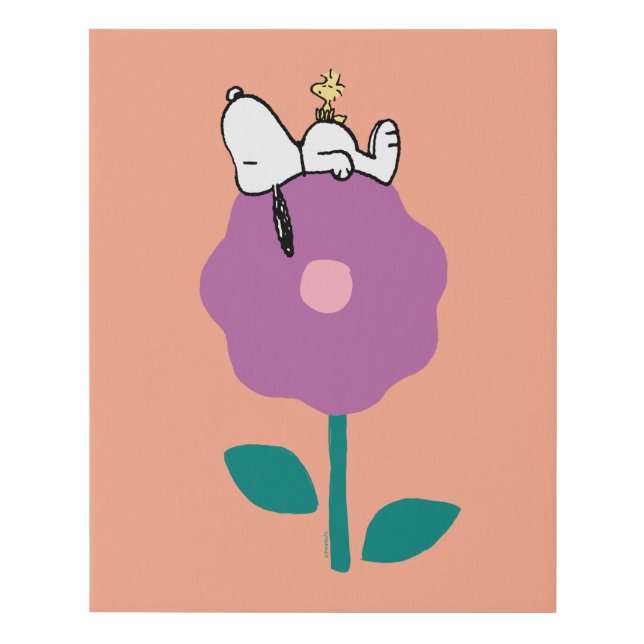 Peanuts | Snoopy & Woodstock Flower Whistle Faux Canvas Print (Front)