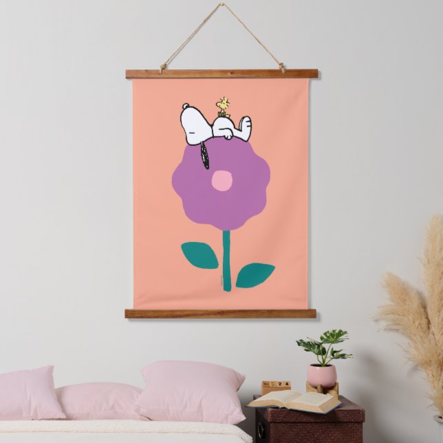 Peanuts | Snoopy & Woodstock Flower Whistle Hanging Tapestry (Bedroom)