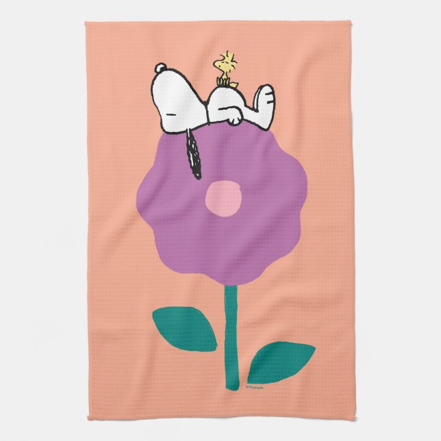 Peanuts | Snoopy & Woodstock Flower Whistle Kitchen Towel (Vertical)