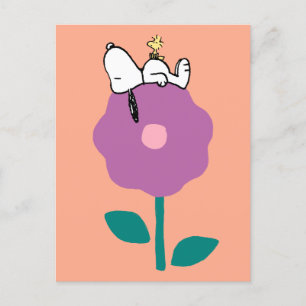 Peanuts Snoopy & Woodstock Flower Whistle Postcard
