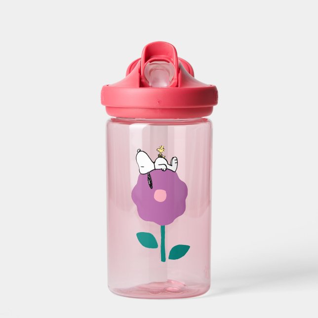 Peanuts | Snoopy & Woodstock Flower Whistle Water Bottle (Front)
