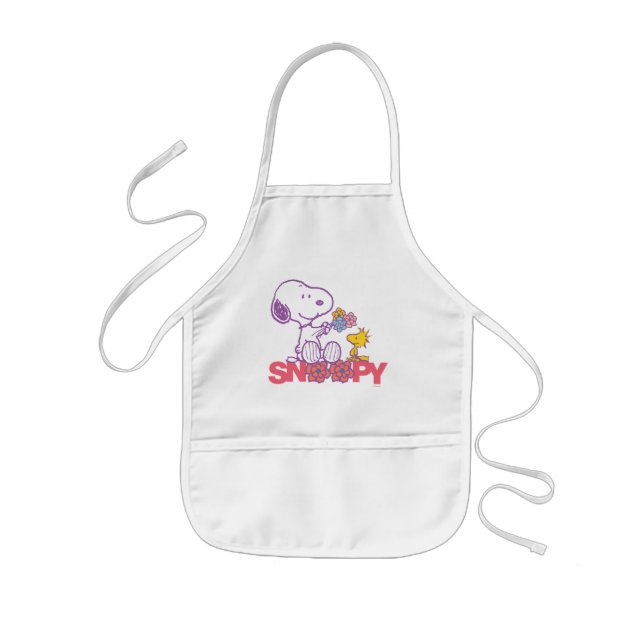 Peanuts | Snoopy & Woodstock Flowers Kids' Apron (Front)