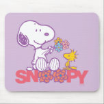 Peanuts | Snoopy & Woodstock Flowers Mouse Pad<br><div class="desc">Check out this fun Peanuts design featuring Snoopy and Woodstock.</div>