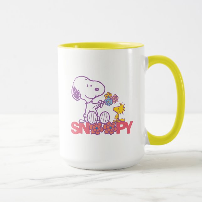 Peanuts | Snoopy & Woodstock Flowers Mug (Right)