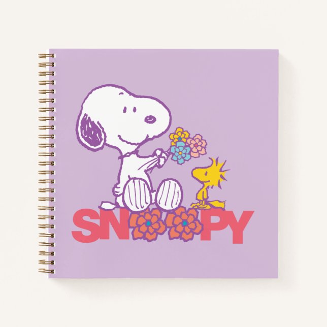 Peanuts | Snoopy & Woodstock Flowers Notebook (Front)