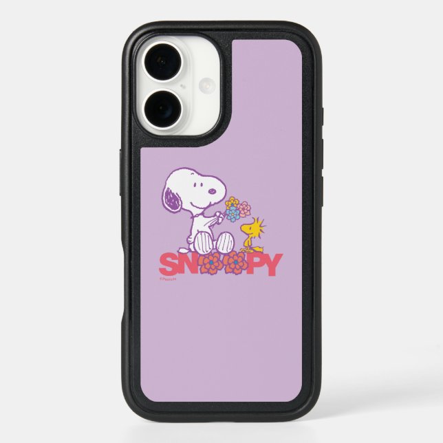 Peanuts | Snoopy & Woodstock Flowers Otterbox iPhone Case (Back)