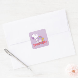 Peanuts | Snoopy & Woodstock Flowers Square Sticker