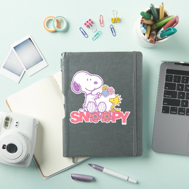 Peanuts | Snoopy & Woodstock Flowers Sticker (iPad Cover)