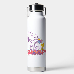 Peanuts   Snoopy & Woodstock Flowers Water Bottle