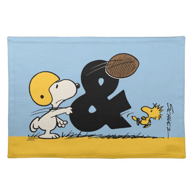 Peanuts | Snoopy & Woodstock Football Cloth Placemat (Front)
