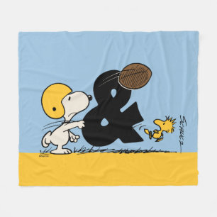 Peanuts Snoopy & Woodstock Football Fleece Blanket