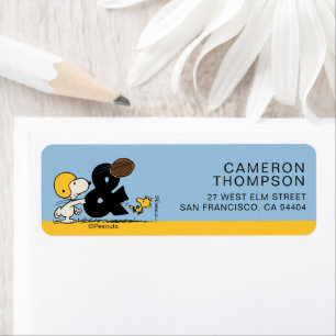 Peanuts   Snoopy & Woodstock Football Label