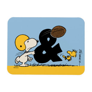 Peanuts Snoopy & Woodstock Football Magnet