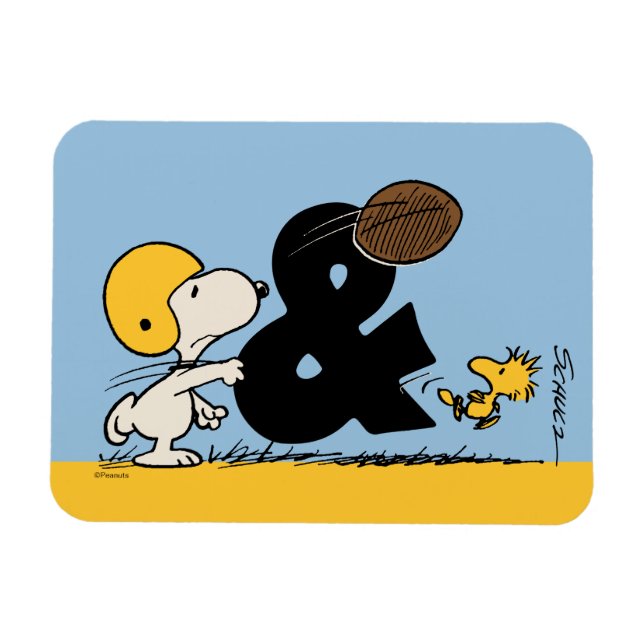 Peanuts | Snoopy & Woodstock Football Magnet (Horizontal)