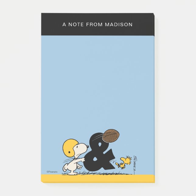 Peanuts | Snoopy & Woodstock Football Post-it Notes (Front)