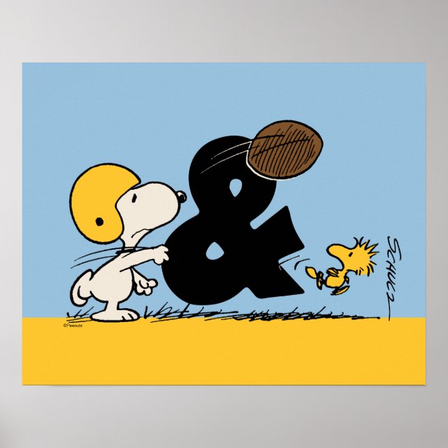 Peanuts | Snoopy & Woodstock Football Poster (Front)