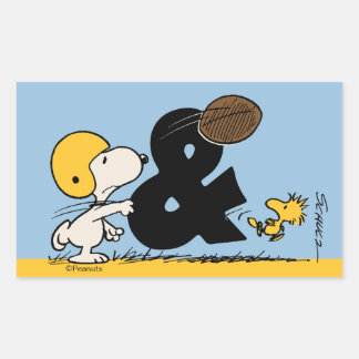 Peanuts | Snoopy & Woodstock Football Rectangular Sticker