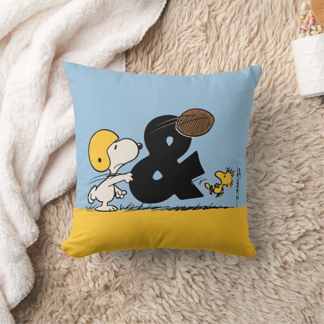 Peanuts | Snoopy & Woodstock Football Throw Pillow (Blanket)