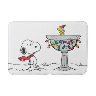 Peanuts   Snoopy & Woodstock Frozen Birdbath Bath Mat