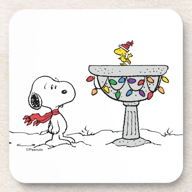Peanuts | Snoopy & Woodstock Frozen Birdbath Beverage Coaster (Front)