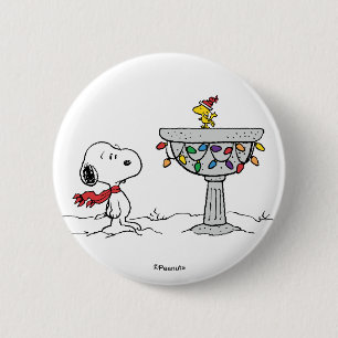 Peanuts Snoopy & Woodstock Frozen Birdbath Button