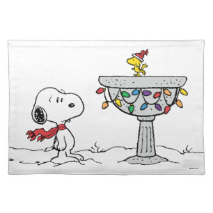 Peanuts   Snoopy & Woodstock Frozen Birdbath Cloth Placemat