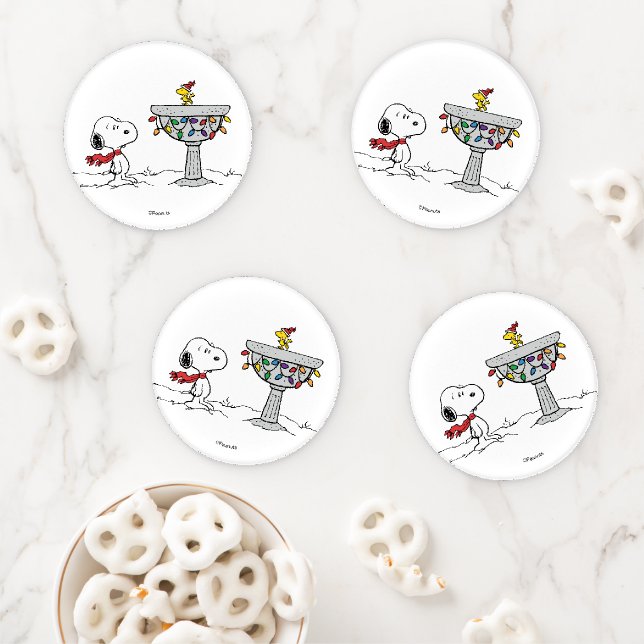 Peanuts | Snoopy & Woodstock Frozen Birdbath Coaster Set (In Situ)