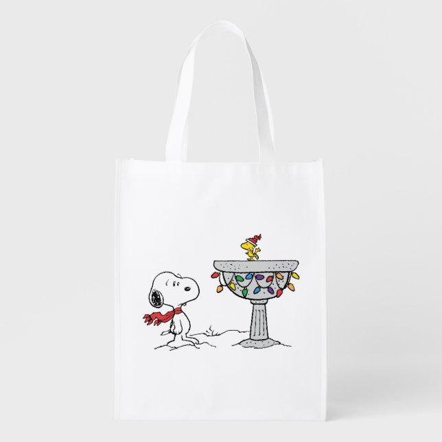 Peanuts | Snoopy & Woodstock Frozen Birdbath Grocery Bag (Front)