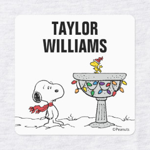 Peanuts Snoopy & Woodstock Frozen Birdbath Kids' Labels