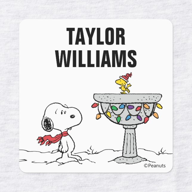 Peanuts | Snoopy & Woodstock Frozen Birdbath Kids' Labels (Design 1)