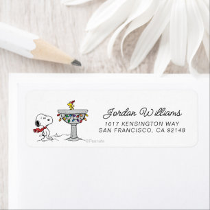 Peanuts   Snoopy & Woodstock Frozen Birdbath Label