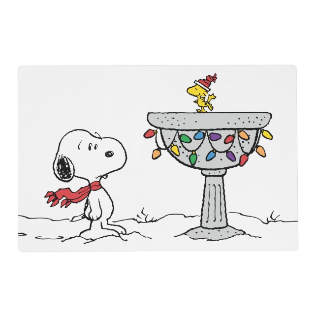 Peanuts | Snoopy & Woodstock Frozen Birdbath Placemat (Front)