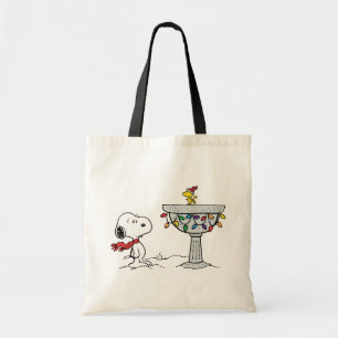 Peanuts   Snoopy & Woodstock Frozen Birdbath Tote Bag