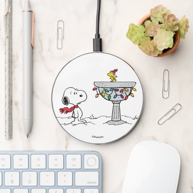 Peanuts | Snoopy & Woodstock Frozen Birdbath Wireless Charger (Desk)