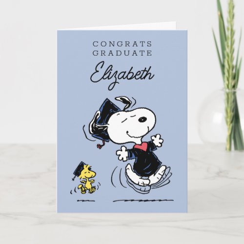 Peanuts  Snoopy  Woodstock Graduation Card