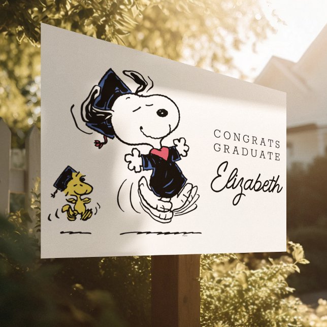 Peanuts | Snoopy & Woodstock Graduation Foam Board (Board on post)