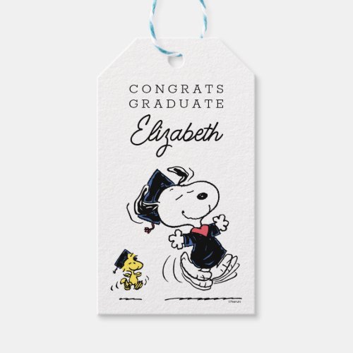 Peanuts  Snoopy  Woodstock Graduation Gift Tags