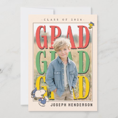 Peanuts Snoopy Woodstock Graduation Invitation