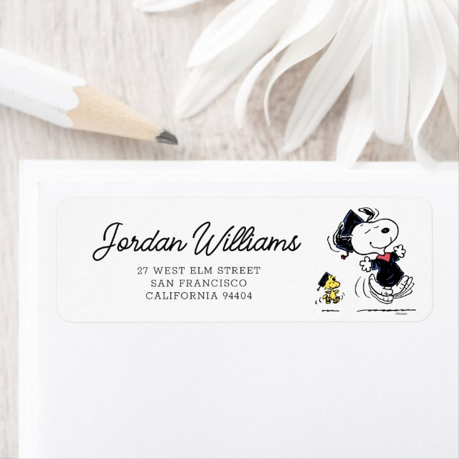 Peanuts | Snoopy & Woodstock Graduation Label (Insitu)