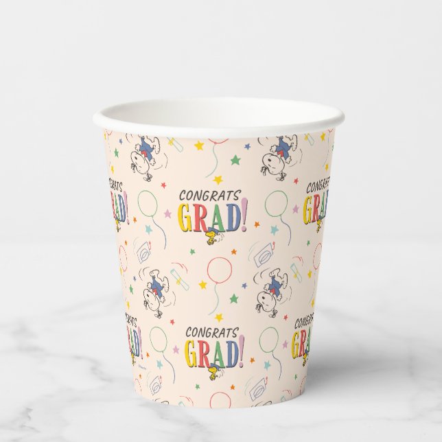 Peanuts Snoopy Woodstock Graduation Paper Cups (Front)