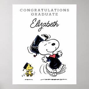 Peanuts Snoopy & Woodstock Graduation Poster