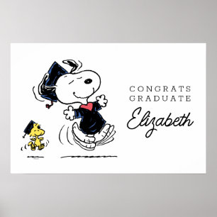 Peanuts Snoopy & Woodstock Graduation Poster