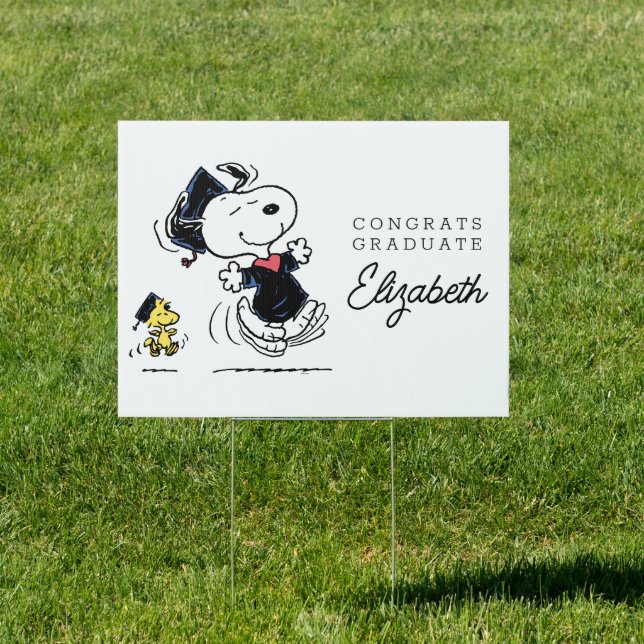 Peanuts | Snoopy & Woodstock Graduation Sign (Insitu)