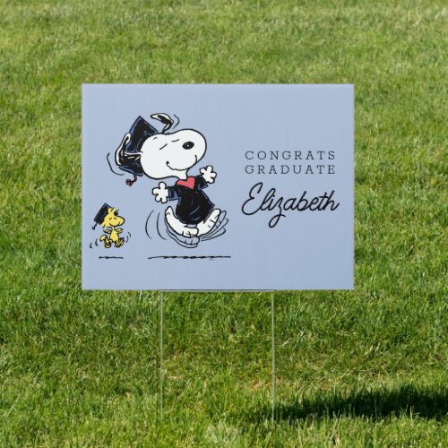 Peanuts  Snoopy  Woodstock Graduation Sign