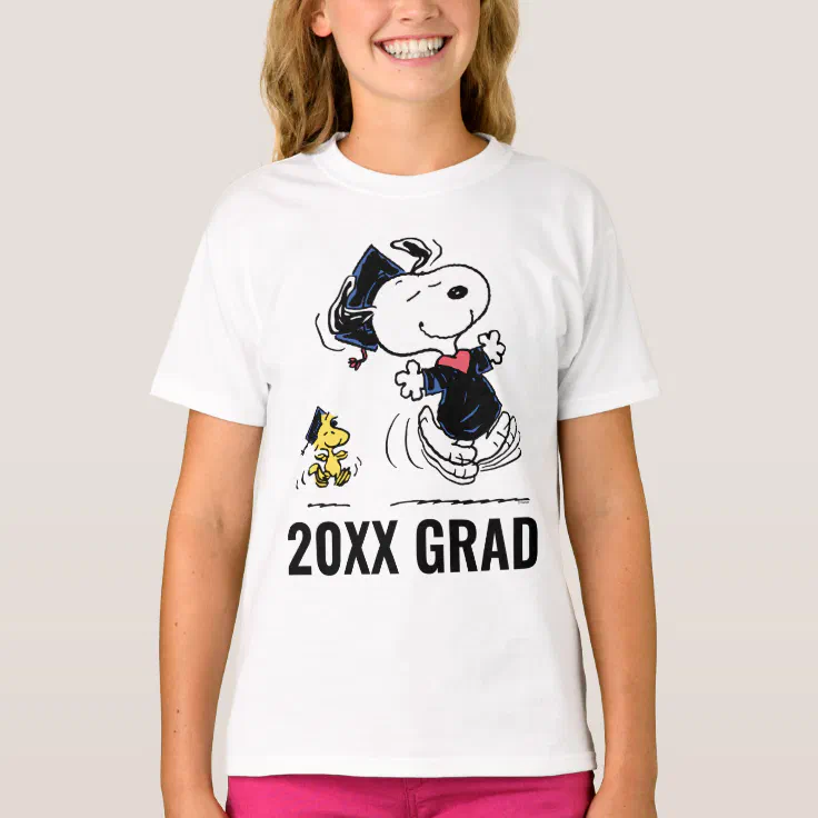 Peanuts | Snoopy & Woodstock Graduation T-Shirt (Front)