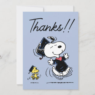 Peanuts Snoopy & Woodstock Graduation Thank You Card
