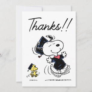 Peanuts   Snoopy & Woodstock Graduation Thank You Card